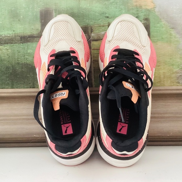 Size 9.5 - PUMA RS-X3 Mesh Pop - Bubblegum W Pink Orange Tan - Picture 9 of 12